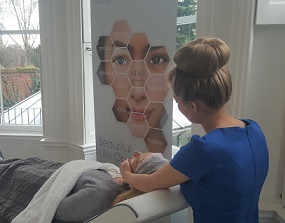 Amber carrying out Obagi facial